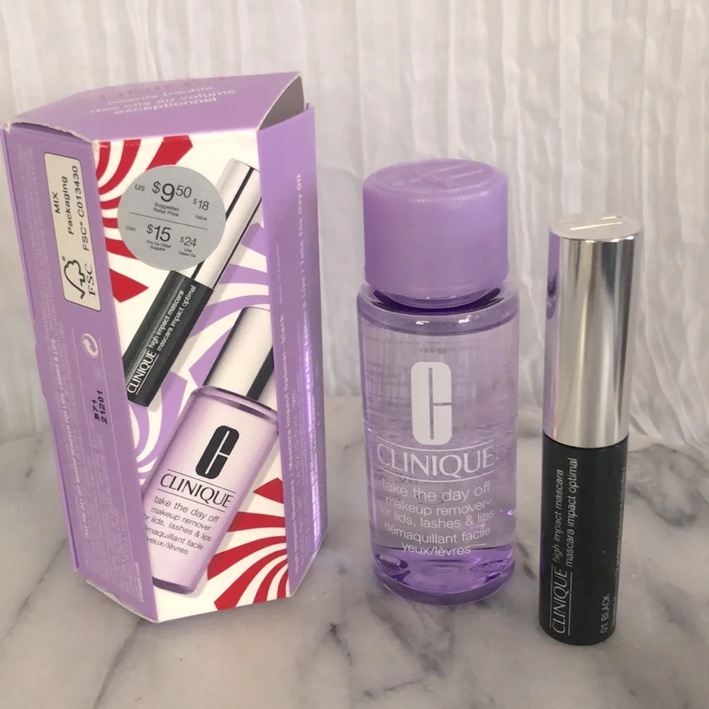 CLINIQUE Take the Day off Makeup remover & High impact black mascara 3.5 ml NWT